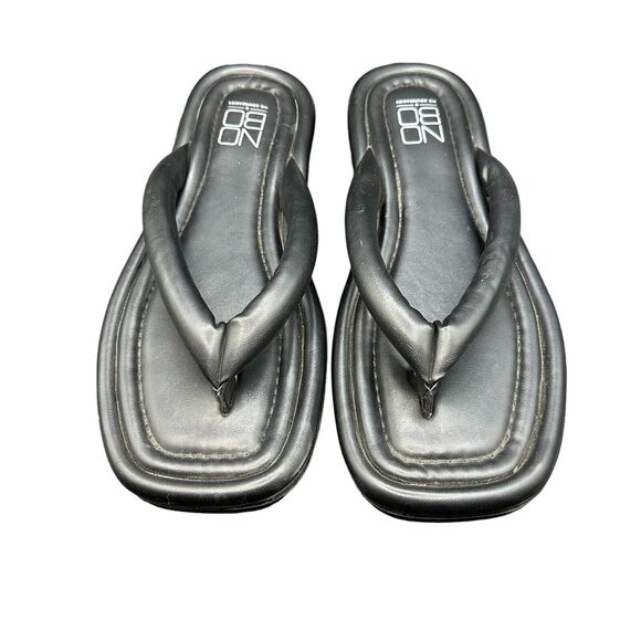 No Boundaries Women’s Puffy Thong Flip Flops Slippers Black Size 7 - Picture 1 of 9